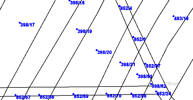 Parcela st. 398/20 v KÚ Kluky u Písku, Katastrální mapa