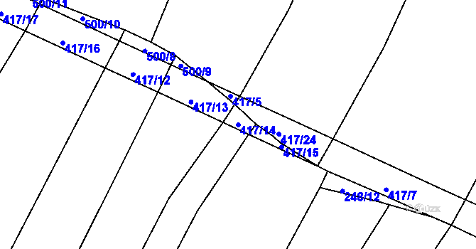Parcela st. 417/14 v KÚ Kluky u Písku, Katastrální mapa