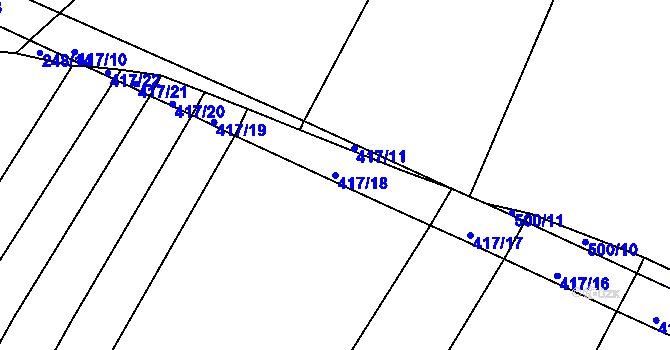 Parcela st. 417/18 v KÚ Kluky u Písku, Katastrální mapa