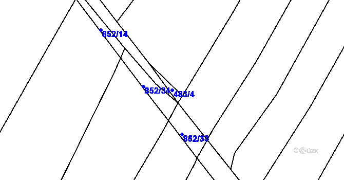 Parcela st. 483/4 v KÚ Kluky u Písku, Katastrální mapa