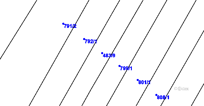 Parcela st. 483/9 v KÚ Kluky u Písku, Katastrální mapa