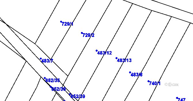 Parcela st. 483/12 v KÚ Kluky u Písku, Katastrální mapa