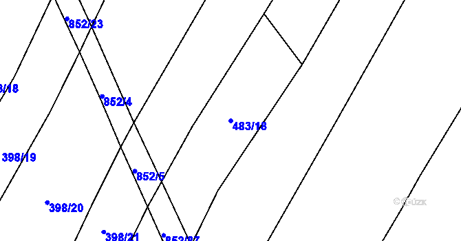 Parcela st. 483/18 v KÚ Kluky u Písku, Katastrální mapa