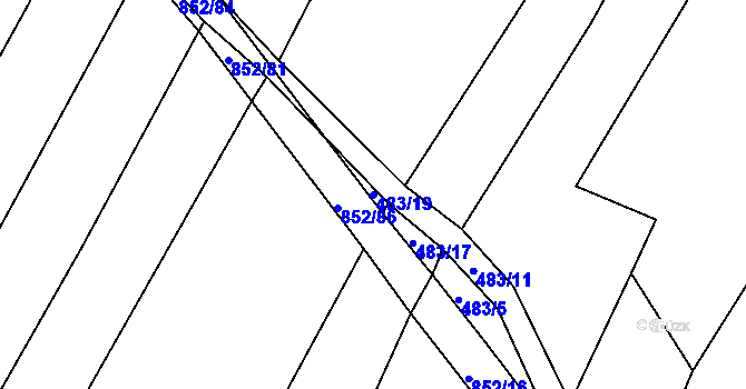 Parcela st. 483/19 v KÚ Kluky u Písku, Katastrální mapa