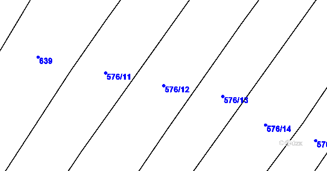 Parcela st. 576/12 v KÚ Kluky u Písku, Katastrální mapa