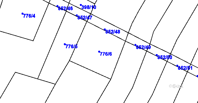 Parcela st. 776/6 v KÚ Kluky u Písku, Katastrální mapa