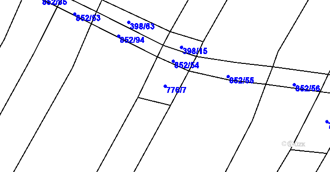 Parcela st. 776/7 v KÚ Kluky u Písku, Katastrální mapa