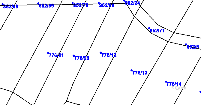 Parcela st. 776/12 v KÚ Kluky u Písku, Katastrální mapa