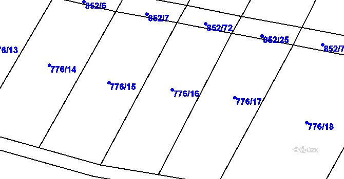 Parcela st. 776/16 v KÚ Kluky u Písku, Katastrální mapa