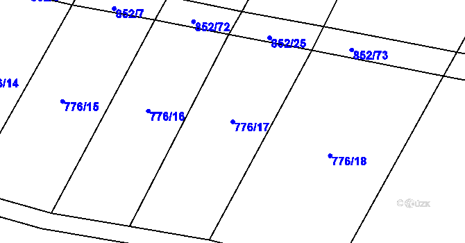 Parcela st. 776/17 v KÚ Kluky u Písku, Katastrální mapa