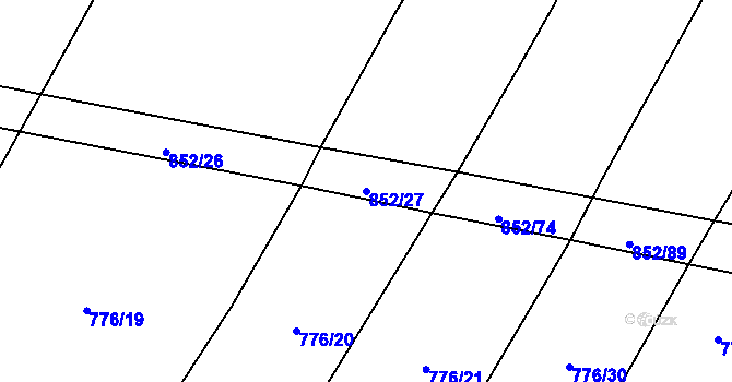 Parcela st. 852/27 v KÚ Kluky u Písku, Katastrální mapa