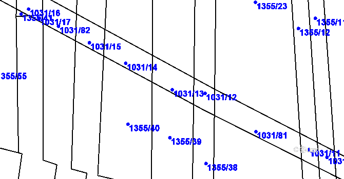 Parcela st. 1031/13 v KÚ Kluky u Písku, Katastrální mapa