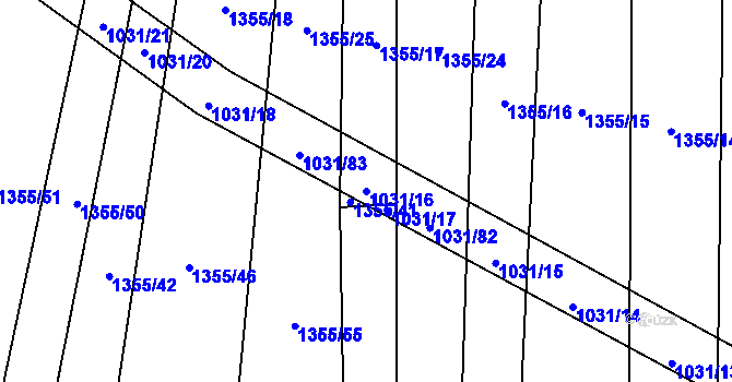Parcela st. 1031/16 v KÚ Kluky u Písku, Katastrální mapa