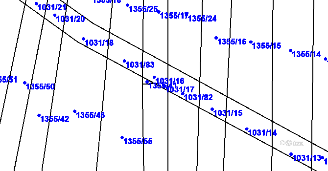 Parcela st. 1031/17 v KÚ Kluky u Písku, Katastrální mapa