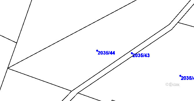 Parcela st. 2035/44 v KÚ Kluky u Písku, Katastrální mapa
