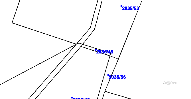 Parcela st. 2035/46 v KÚ Kluky u Písku, Katastrální mapa