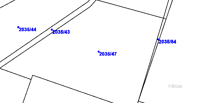 Parcela st. 2035/47 v KÚ Kluky u Písku, Katastrální mapa
