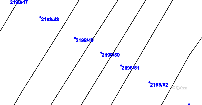 Parcela st. 2198/50 v KÚ Kluky u Písku, Katastrální mapa