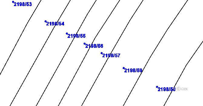 Parcela st. 2198/57 v KÚ Kluky u Písku, Katastrální mapa