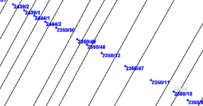 Parcela st. 2350/12 v KÚ Kluky u Písku, Katastrální mapa