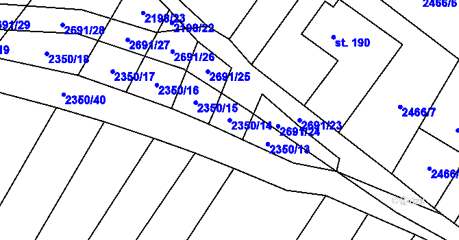 Parcela st. 2350/14 v KÚ Kluky u Písku, Katastrální mapa