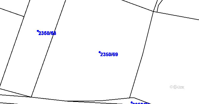 Parcela st. 2350/69 v KÚ Kluky u Písku, Katastrální mapa