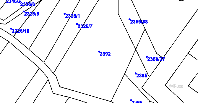 Parcela st. 2392 v KÚ Kluky u Písku, Katastrální mapa
