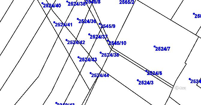 Parcela st. 2524/38 v KÚ Kluky u Písku, Katastrální mapa