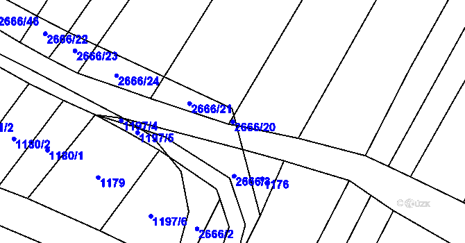 Parcela st. 2666/20 v KÚ Kluky u Písku, Katastrální mapa