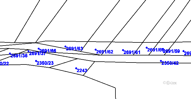 Parcela st. 2691/62 v KÚ Kluky u Písku, Katastrální mapa