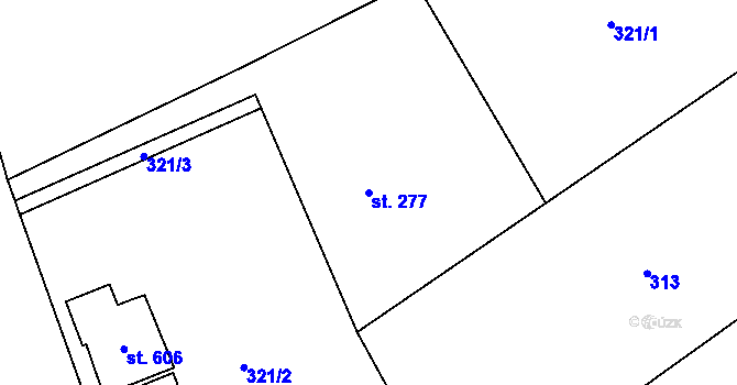 Parcela st. 277 v KÚ Kly, Katastrální mapa