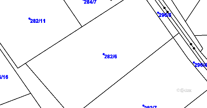 Parcela st. 282/6 v KÚ Kly, Katastrální mapa