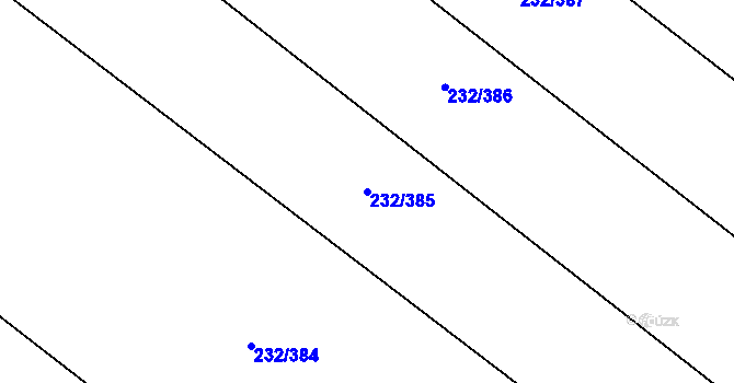 Parcela st. 232/385 v KÚ Kly, Katastrální mapa