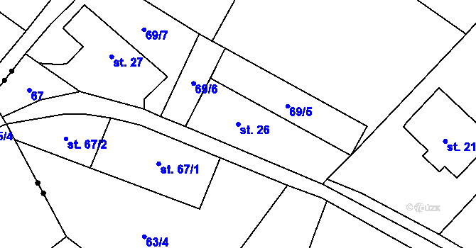 Parcela st. 26 v KÚ Záboří u Kel, Katastrální mapa