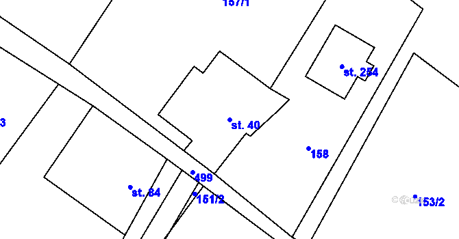 Parcela st. 40 v KÚ Záboří u Kel, Katastrální mapa