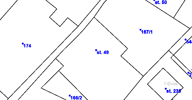 Parcela st. 49 v KÚ Záboří u Kel, Katastrální mapa