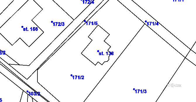 Parcela st. 138 v KÚ Záboří u Kel, Katastrální mapa