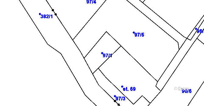 Parcela st. 97/1 v KÚ Záboří u Kel, Katastrální mapa