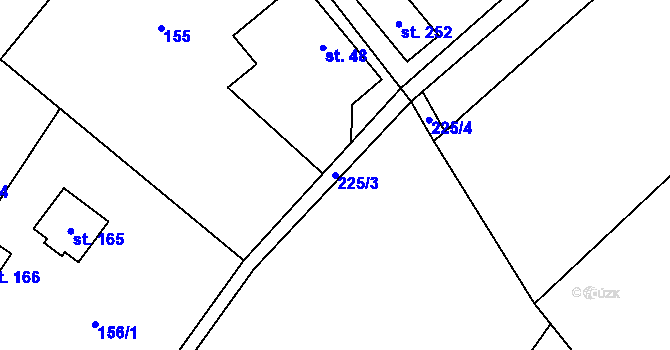 Parcela st. 225/3 v KÚ Záboří u Kel, Katastrální mapa