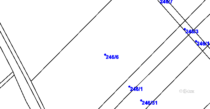 Parcela st. 246/6 v KÚ Záboří u Kel, Katastrální mapa