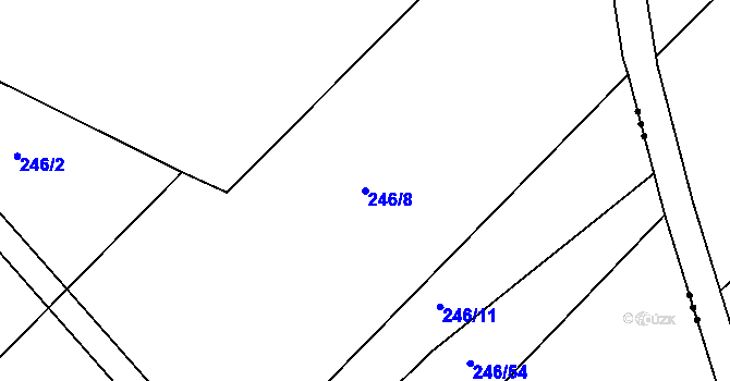 Parcela st. 246/8 v KÚ Záboří u Kel, Katastrální mapa