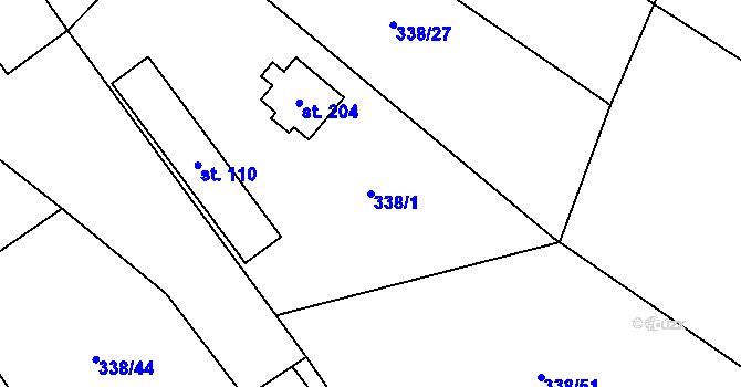 Parcela st. 338/1 v KÚ Záboří u Kel, Katastrální mapa