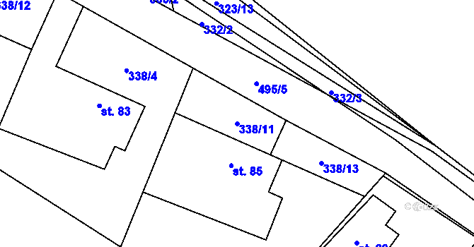 Parcela st. 338/11 v KÚ Záboří u Kel, Katastrální mapa