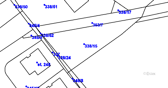 Parcela st. 338/15 v KÚ Záboří u Kel, Katastrální mapa