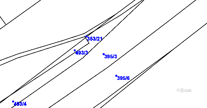 Parcela st. 395/3 v KÚ Záboří u Kel, Katastrální mapa