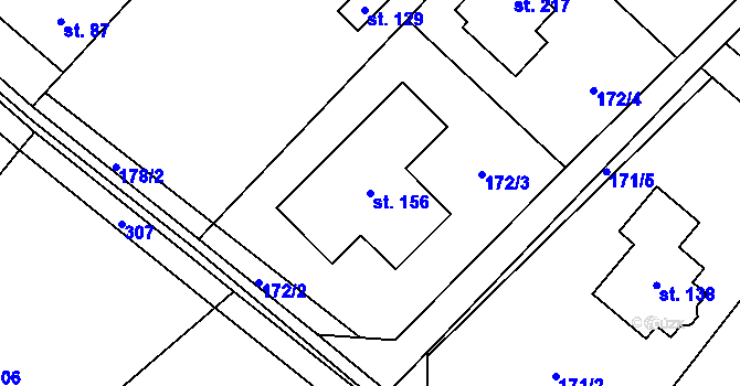 Parcela st. 156 v KÚ Záboří u Kel, Katastrální mapa