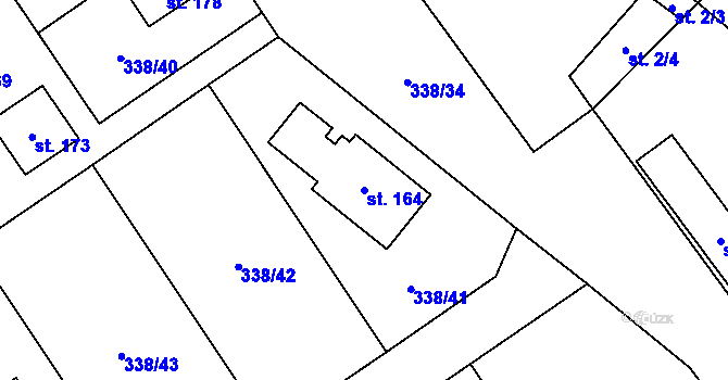 Parcela st. 164 v KÚ Záboří u Kel, Katastrální mapa