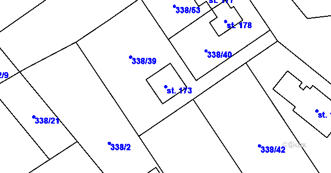 Parcela st. 173 v KÚ Záboří u Kel, Katastrální mapa