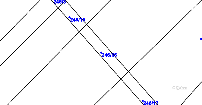 Parcela st. 246/16 v KÚ Záboří u Kel, Katastrální mapa