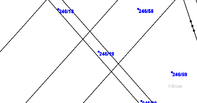 Parcela st. 246/19 v KÚ Záboří u Kel, Katastrální mapa